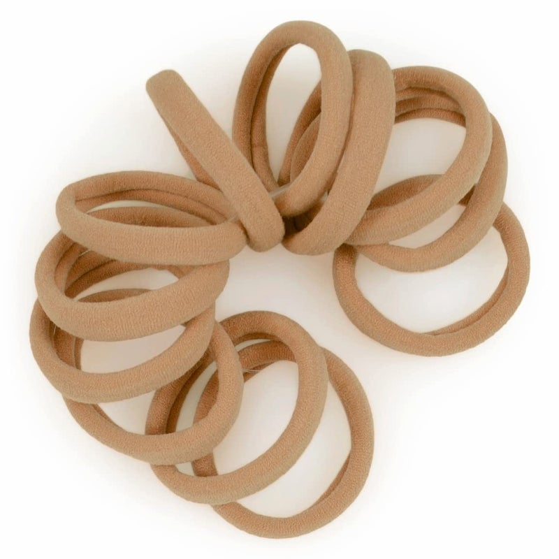 Cyndibands Seamless Hair Ties - Medium Blonde - Gentle Hair Ties No Damage, Standard Size 1.5 Inch, Soft and Stretchy Nylon Fabric Ponytail Holders - 12 Count - Image 1
